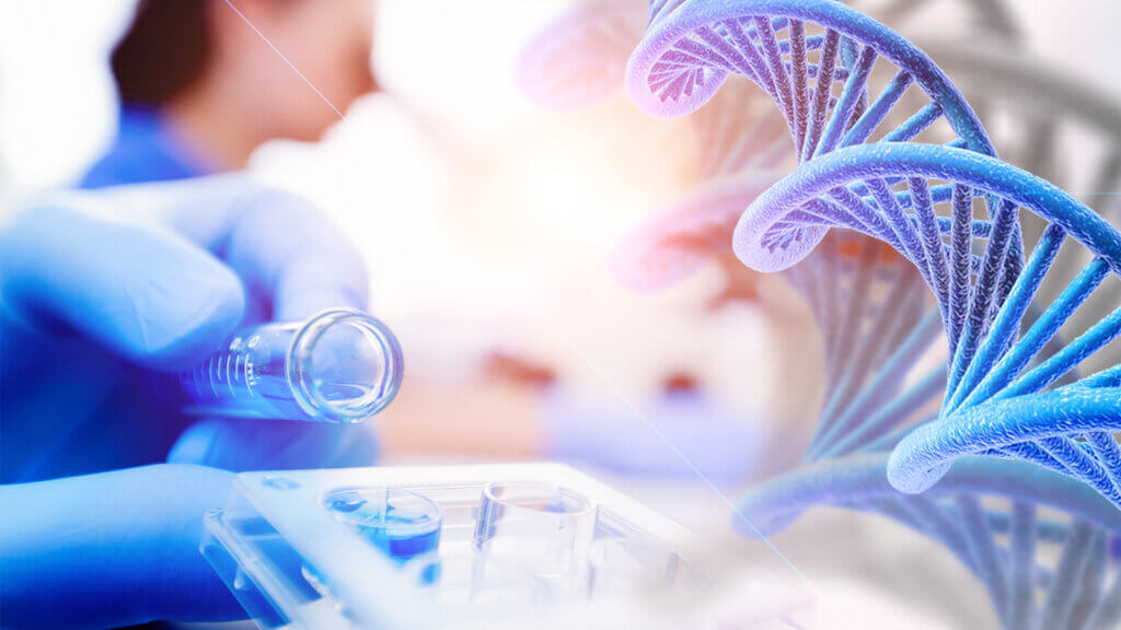 Genetic engineering concept. Genetic testing. pharmacy. Regenerative medicine in a lab.